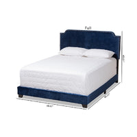 Baxton Studio Darcy Luxe and Glamour Navy Velvet Upholstered King Size Bed
