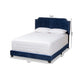 Baxton Studio Darcy Luxe and Glamour Navy Velvet Upholstered King Size Bed