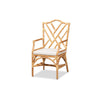 bali & pari Delta Modern and Contemporary Natural Finished Rattan Dining Chair WHI-Delta-Natural-DC