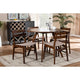 Baxton Studio Eiko Mid-Century Modern Transitional Light Beige Fabric Upholstered and Walnut Brown Finished Wood 5-Piece Dining Set