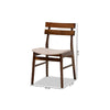 Baxton Studio Devlin Mid-Century Modern Transitional Light Beige Fabric Upholstered and Walnut Brown Finished Wood 4-Piece Dining Chair Set