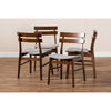Baxton Studio Devlin Mid-Century Modern Transitional Light Grey Fabric Upholstered and Walnut Brown Finished Wood 4-Piece Dining Chair Set