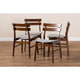 Baxton Studio Devlin Mid-Century Modern Transitional Light Grey Fabric Upholstered and Walnut Brown Finished Wood 4-Piece Dining Chair Set
