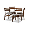 Baxton Studio Devlin Mid-Century Modern Transitional Light Grey Fabric Upholstered and Walnut Brown Finished Wood 4-Piece Dining Chair Set