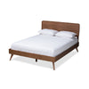 Baxton Studio Demeter Mid-Century Modern Walnut Brown Finished Wood Queen Size Platform Bed