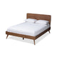 Baxton Studio Demeter Mid-Century Modern Walnut Brown Finished Wood Queen Size Platform Bed