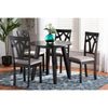 Baxton Studio Derya Modern Transitional Grey Fabric Upholstered and Dark Brown Finished Wood 5-Piece Dining Set