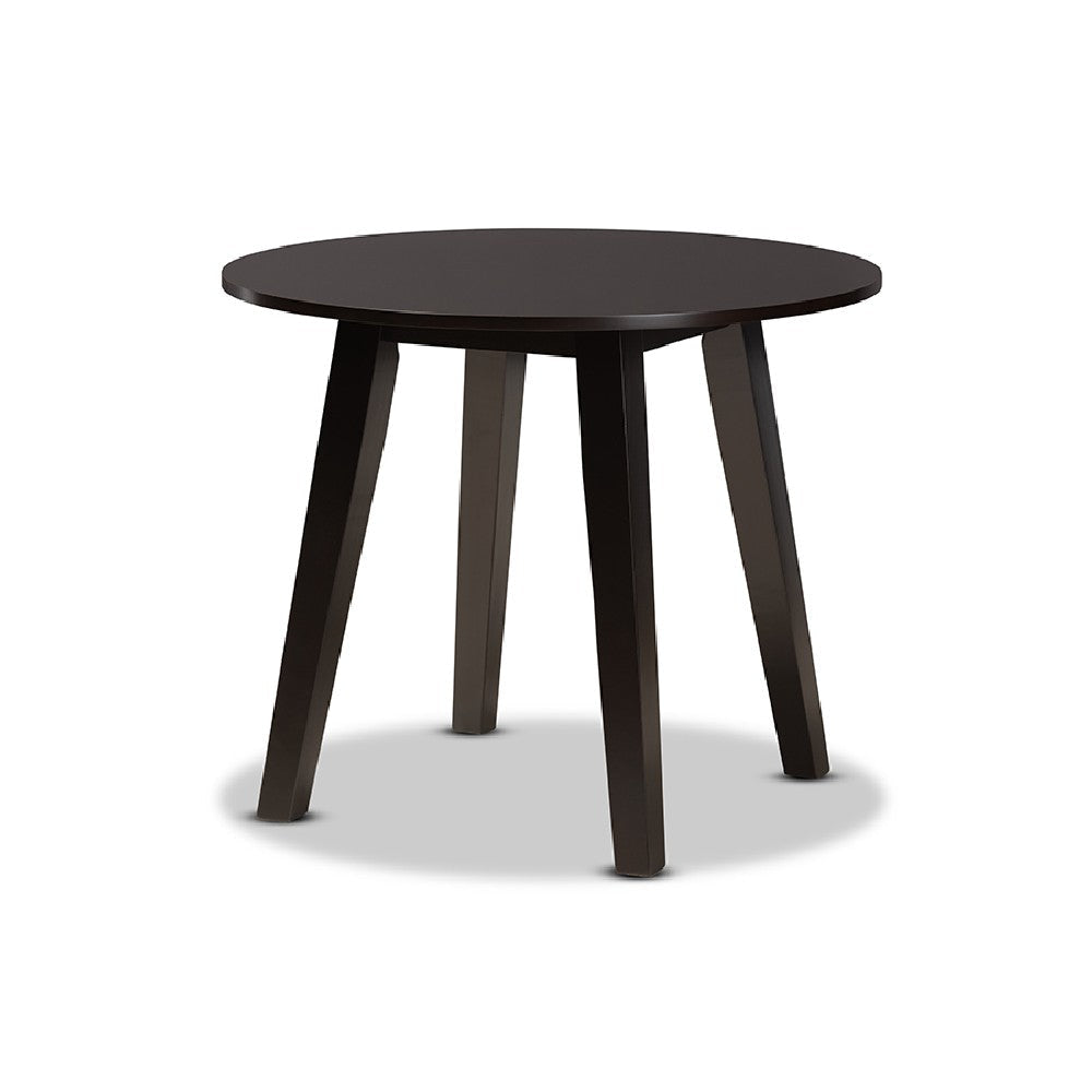 Baxton Studio Derya Modern Transitional Grey Fabric Upholstered and Dark Brown Finished Wood 5-Piece Dining Set