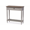 Baxton Studio Edouard French Provincial Style White Wash Distressed Wood and Grey Two-tone 1-drawer Console Table