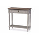 Baxton Studio Edouard French Provincial Style White Wash Distressed Wood and Grey Two-tone 1-drawer Console Table