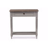 Baxton Studio Edouard French Provincial Style White Wash Distressed Wood and Grey Two-tone 1-drawer Console Table
