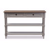 Baxton Studio Edouard French Provincial Style White Wash Distressed Wood and Grey Two-tone 2-drawer Console Table