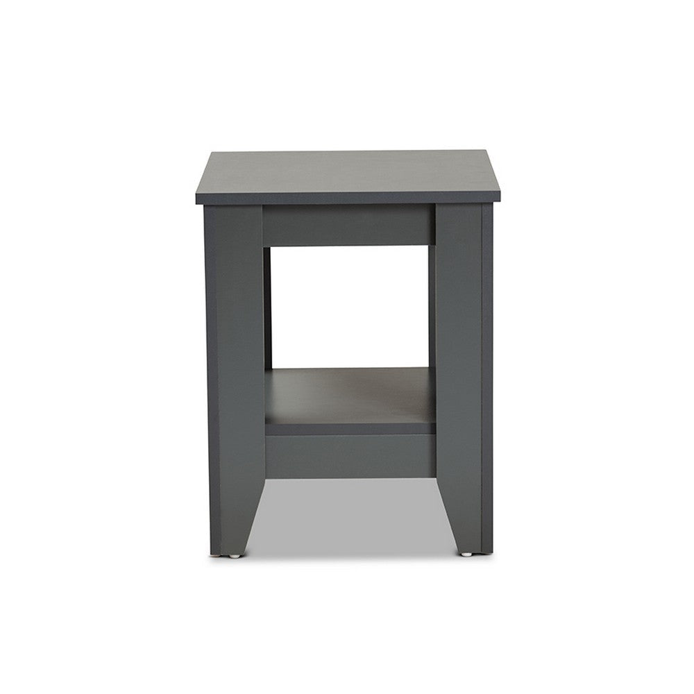 Baxton Studio Audra Modern and Contemporary Grey Finished Wood Living Room End Table WHI-ET8000-Grey-ET
