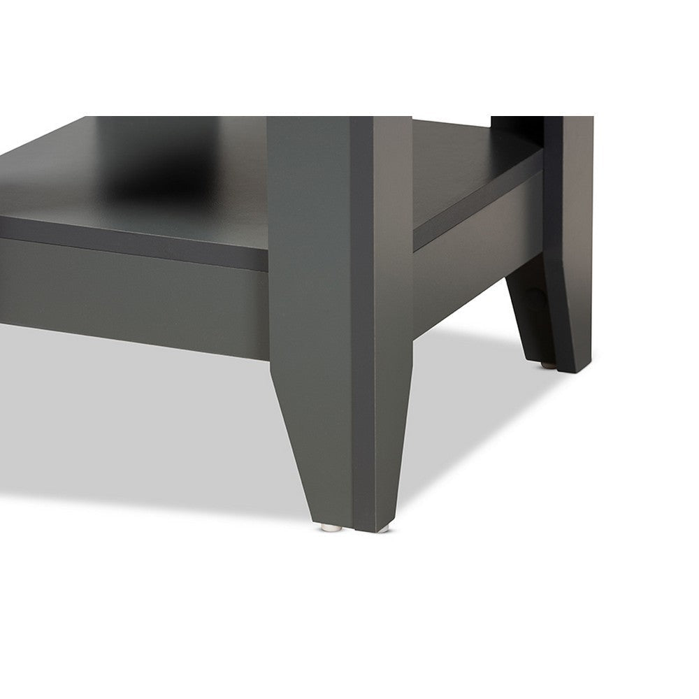 Baxton Studio Audra Modern and Contemporary Grey Finished Wood Living Room End Table WHI-ET8000-Grey-ET