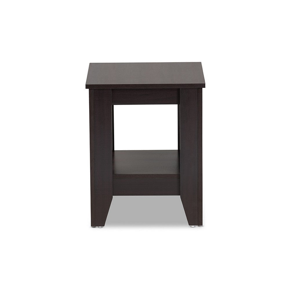 Baxton Studio Audra Modern and Contemporary Dark Brown Finished Wood End Table WHI-ET8000-Wenge-ET