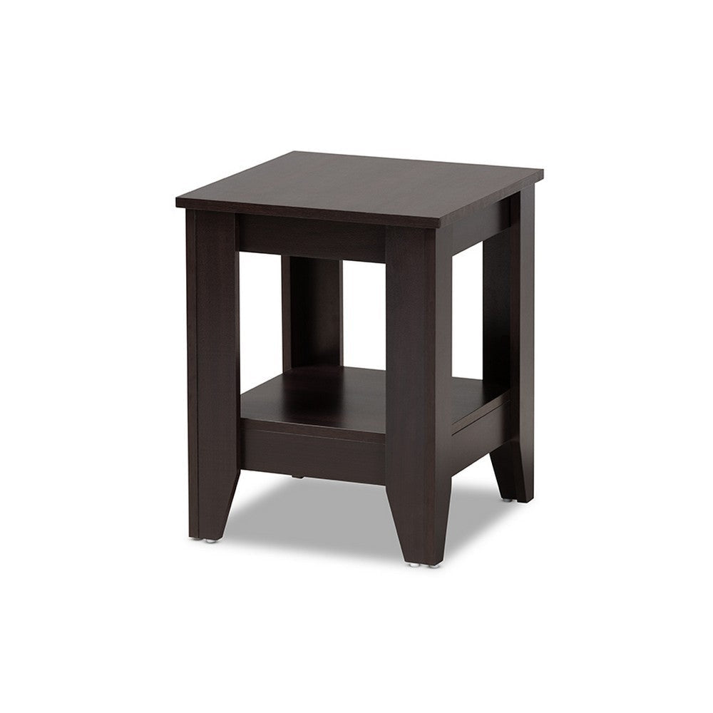 Baxton Studio Audra Modern and Contemporary Dark Brown Finished Wood End Table WHI-ET8000-Wenge-ET