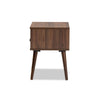 Baxton Studio Quinn Mid-Century Modern Two-Tone White and Walnut Finished 1-Drawer Wood End Table WHI-ET8002-Columbia-Walnut-White-ET