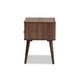 Baxton Studio Quinn Mid-Century Modern Two-Tone White and Walnut Finished 1-Drawer Wood End Table WHI-ET8002-Columbia-Walnut-White-ET