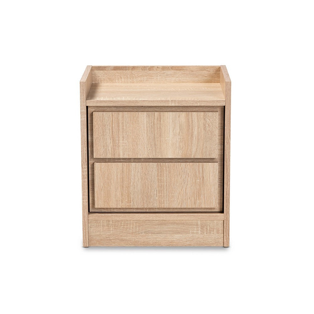 Baxton Studio Hale Modern and Contemporary Oak Finished Wood 1-Door Nightstand WHI-ET8003-Oak-NS