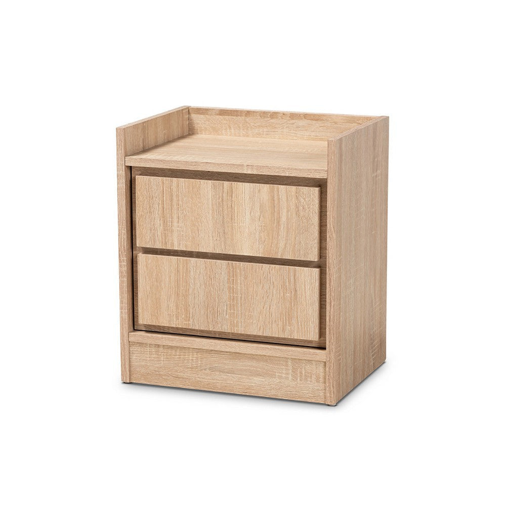 Baxton Studio Hale Modern and Contemporary Oak Finished Wood 1-Door Nightstand WHI-ET8003-Oak-NS