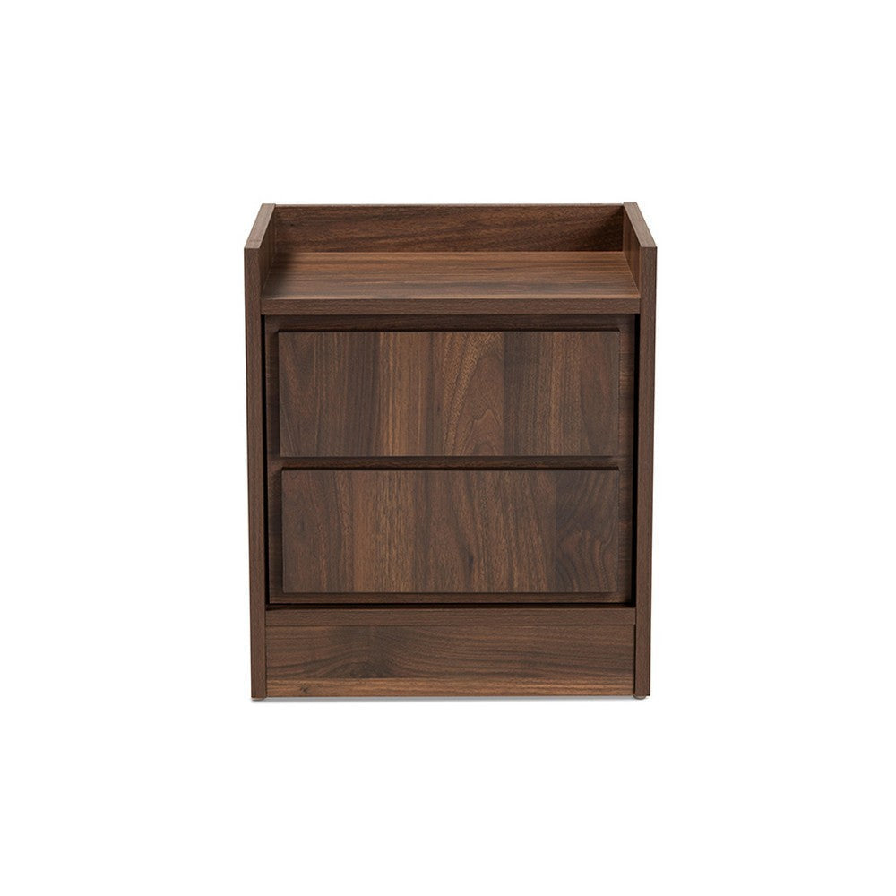 Baxton Studio Hale Modern and Contemporary Walnut Brown Finished Wood 1-Door Nightstand