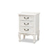 Baxton Studio Gabrielle Traditional French Country Provincial White-Finished 3-Drawer Wood End Table WHI-ETASW-04-White-ET