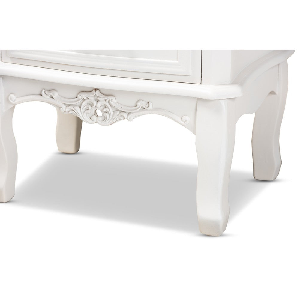Baxton Studio Gabrielle Traditional French Country Provincial White-Finished 3-Drawer Wood End Table WHI-ETASW-04-White-ET
