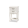 Baxton Studio Gabrielle Traditional French Country Provincial White-Finished 2-Drawer Wood End Table WHI-ETASW-06-White-ET