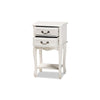Baxton Studio Gabrielle Traditional French Country Provincial White-Finished 2-Drawer Wood End Table WHI-ETASW-06-White-ET