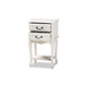 Baxton Studio Gabrielle Traditional French Country Provincial White-Finished 2-Drawer Wood End Table WHI-ETASW-06-White-ET