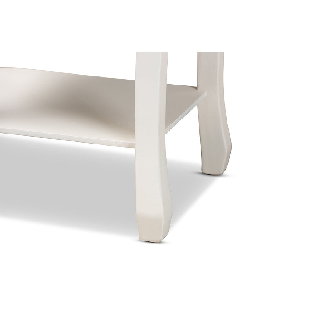 Baxton Studio Gabrielle Traditional French Country Provincial White-Finished 2-Drawer Wood End Table WHI-ETASW-06-White-ET