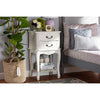 Baxton Studio Gabrielle Traditional French Country Provincial White-Finished 2-Drawer Wood End Table WHI-ETASW-06-White-ET