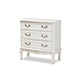 Baxton Studio Gabrielle Traditional French Country Provincial White-Finished 3-Drawer Wood Storage Cabinet WHI-ETASW-08-White-3DW-Cabinet