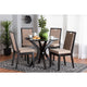 Baxton Studio Eira Modern Sand Fabric and Dark Brown Finished Wood 5-Piece Dining Set WHI-Eira-Sand-Dark-Brown-5PC-Dining-Set