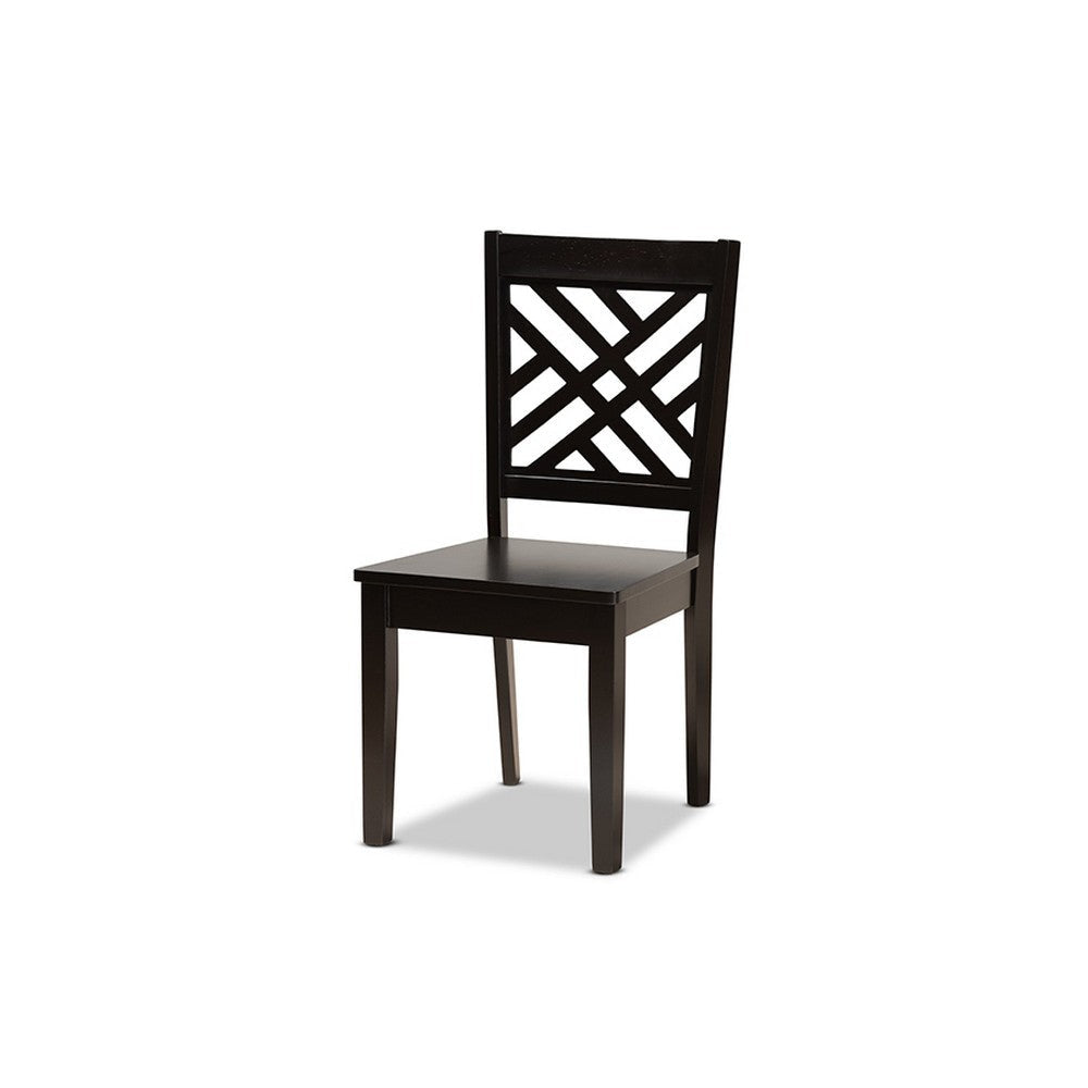 Baxton Studio Ela Modern and Contemporary Dark Brown Finished Wood 5-Piece Dining Set WHI-Ela-Dark-Brown-5PC-Dining-Set