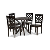 Baxton Studio Ela Modern and Contemporary Dark Brown Finished Wood 5-Piece Dining Set WHI-Ela-Dark-Brown-5PC-Dining-Set