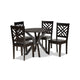Baxton Studio Ela Modern and Contemporary Dark Brown Finished Wood 5-Piece Dining Set WHI-Ela-Dark-Brown-5PC-Dining-Set