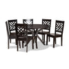 Baxton Studio Ela Modern and Contemporary Dark Brown Finished Wood 7-Piece Dining Set WHI-Ela-Dark-Brown-7PC-Dining-Set