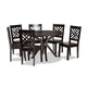 Baxton Studio Ela Modern and Contemporary Dark Brown Finished Wood 7-Piece Dining Set WHI-Ela-Dark-Brown-7PC-Dining-Set
