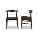 Baxton Studio Eira Mid-Century Modern Black Faux Leather Upholstered Walnut Finished Wood Dining Chair Set of 2 WHI-Elbow-Black-Walnut-DC
