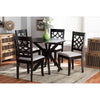 Baxton Studio Elena Modern and Contemporary Grey Fabric Upholstered and Dark Brown Finished Wood 5-Piece Dining Set