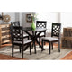 Baxton Studio Elena Modern and Contemporary Grey Fabric Upholstered and Dark Brown Finished Wood 5-Piece Dining Set