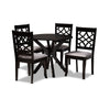 Baxton Studio Elena Modern and Contemporary Grey Fabric Upholstered and Dark Brown Finished Wood 5-Piece Dining Set