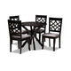 Baxton Studio Elena Modern and Contemporary Grey Fabric Upholstered and Dark Brown Finished Wood 5-Piece Dining Set