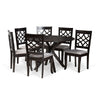 Baxton Studio Elena Modern and Contemporary Grey Fabric Upholstered and Dark Brown Finished Wood 7-Piece Dining Set