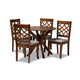 Baxton Studio Elena Modern and Contemporary Grey Fabric Upholstered and Walnut Brown Finished Wood 5-Piece Dining Set
