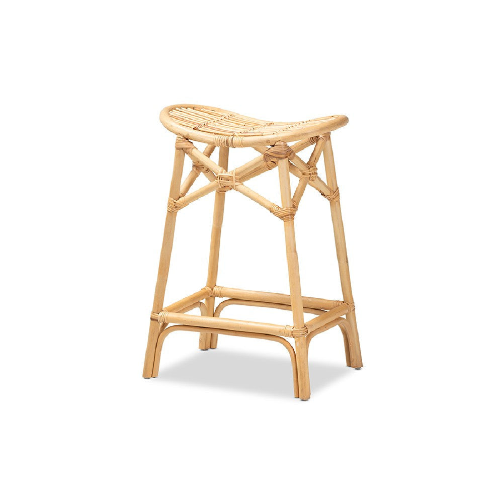 bali & pari Elgon Modern Bohemian Natural Brown Rattan Counter Stool WHI-Elgon-Rattan-CS