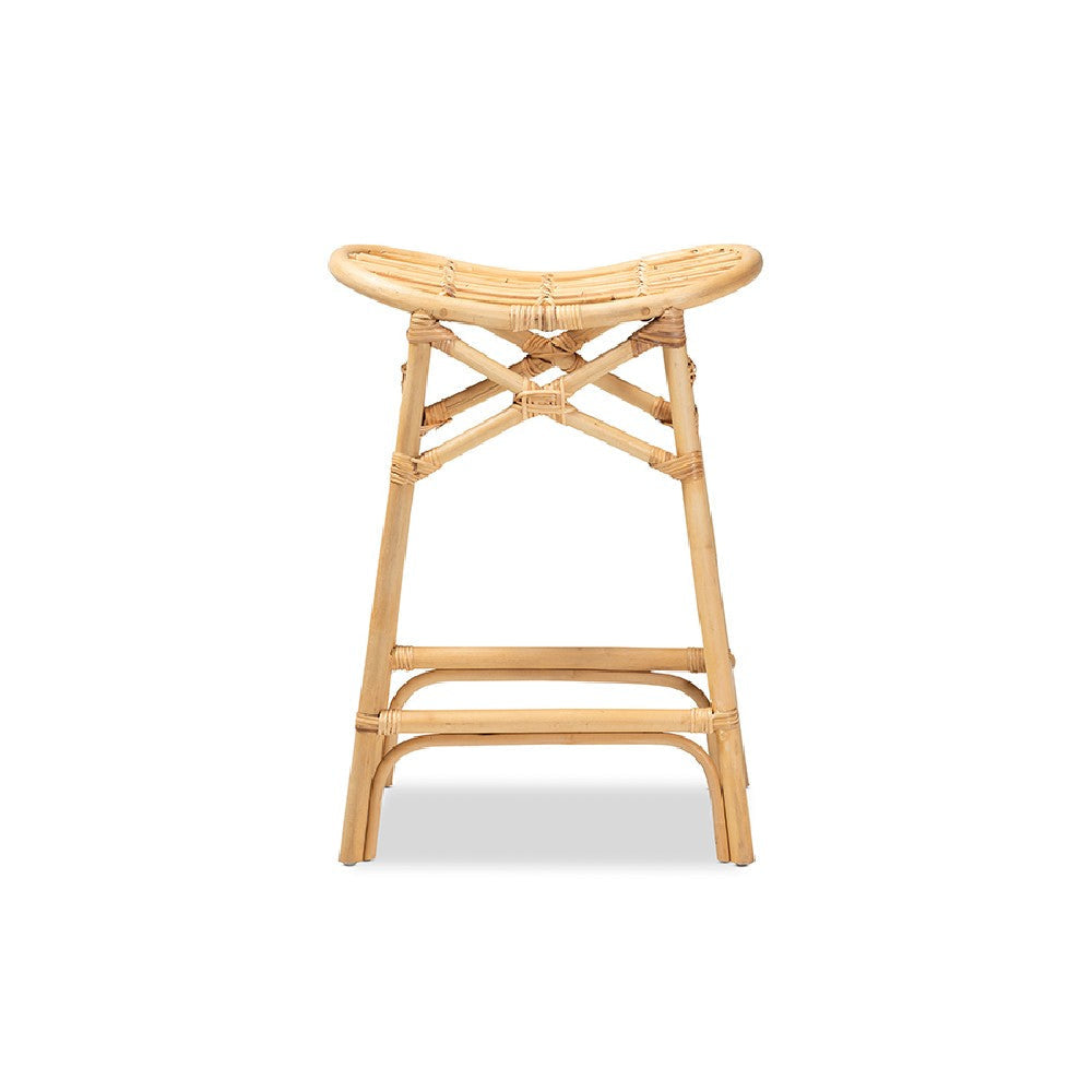 bali & pari Elgon Modern Bohemian Natural Brown Rattan Counter Stool WHI-Elgon-Rattan-CS