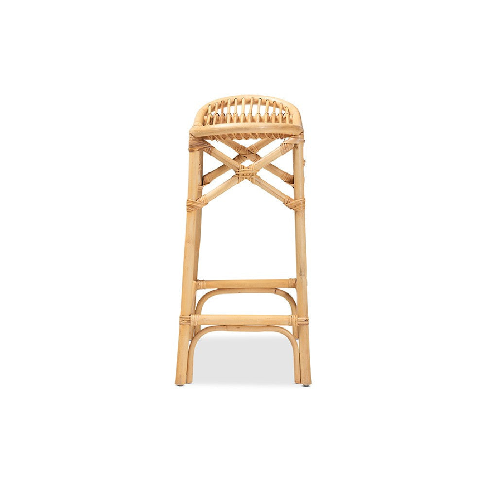 bali & pari Elgon Modern Bohemian Natural Brown Rattan Counter Stool WHI-Elgon-Rattan-CS