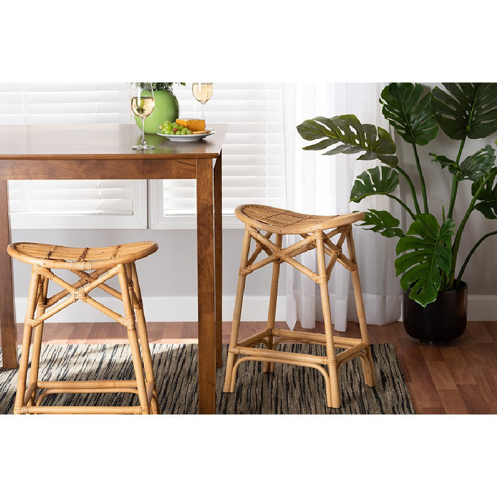bali & pari Elgon Modern Bohemian Natural Brown Rattan Counter Stool WHI-Elgon-Rattan-CS